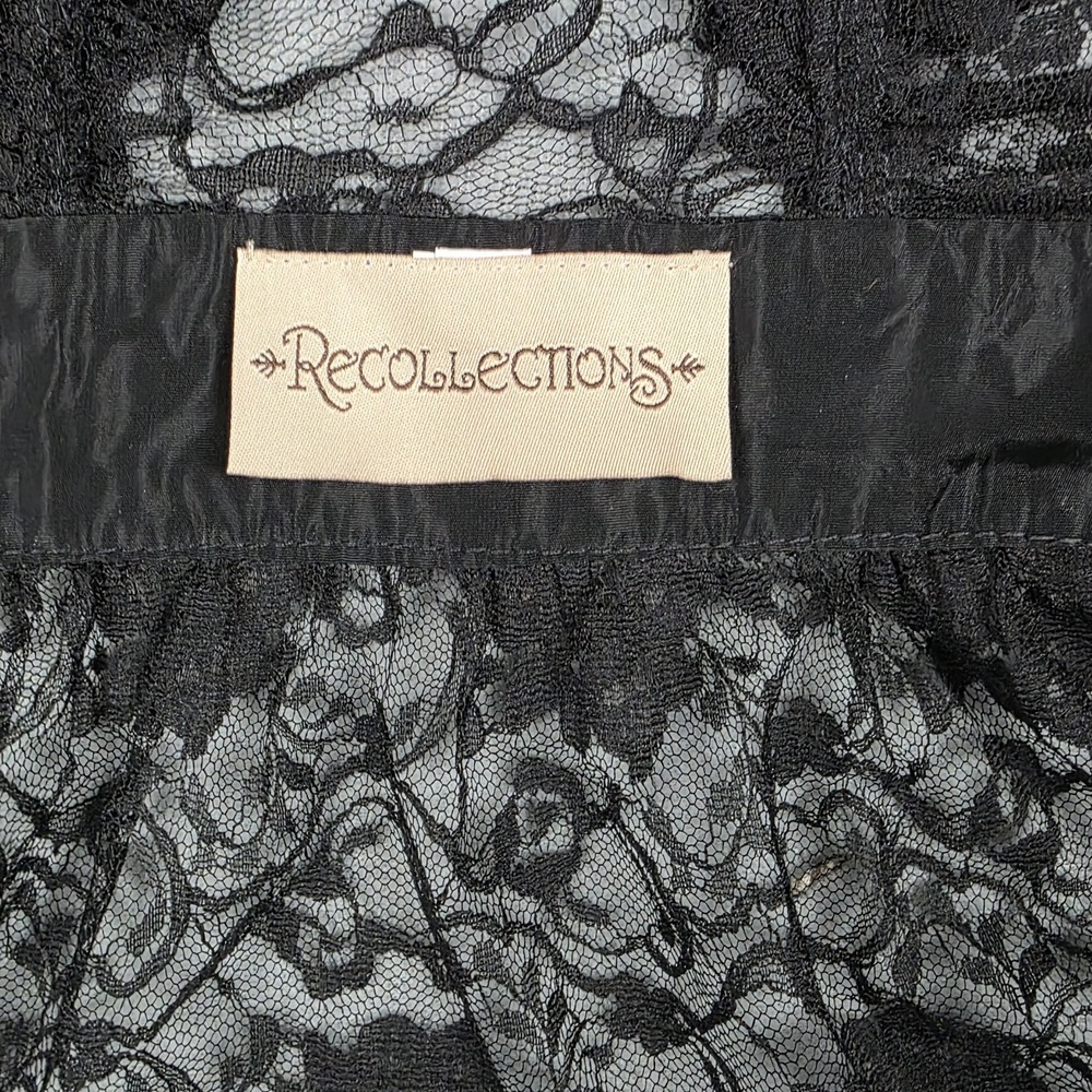 Recollections Lace Corset Black Victorian Ruffles Flowers Edwardian Gothic sz M - Picture 9 of 12